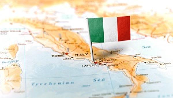 Italy map flag