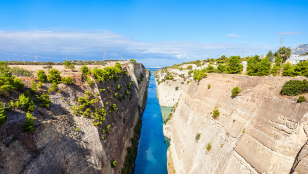 Narrow channel in Corinth Greece